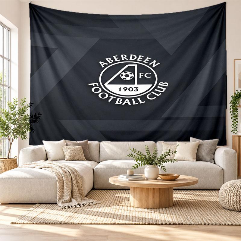 Arazzo da Parete Aberdeen FC, Appeso a Parete in Tessuto Morbido, Sfondo Decorativo per Camera da Letto Arte Murale per la Casa