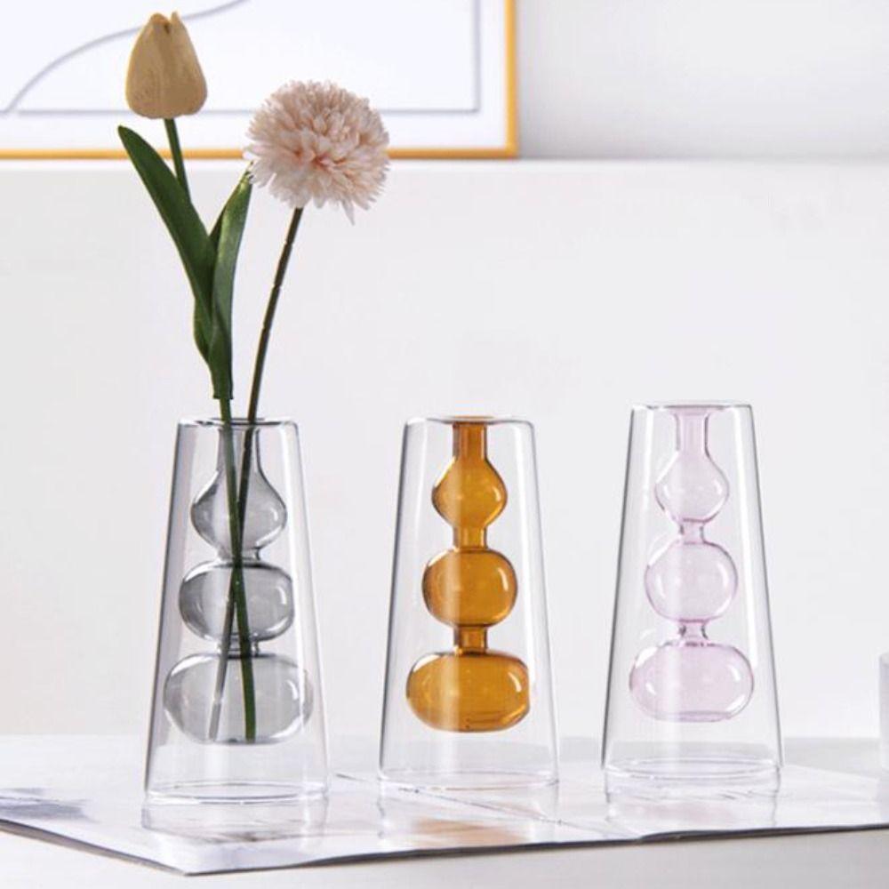 Nordic Style Colored Glass Vase Creative Aromatherapy Diffuser Bottle  Restaurant Centerpiece
