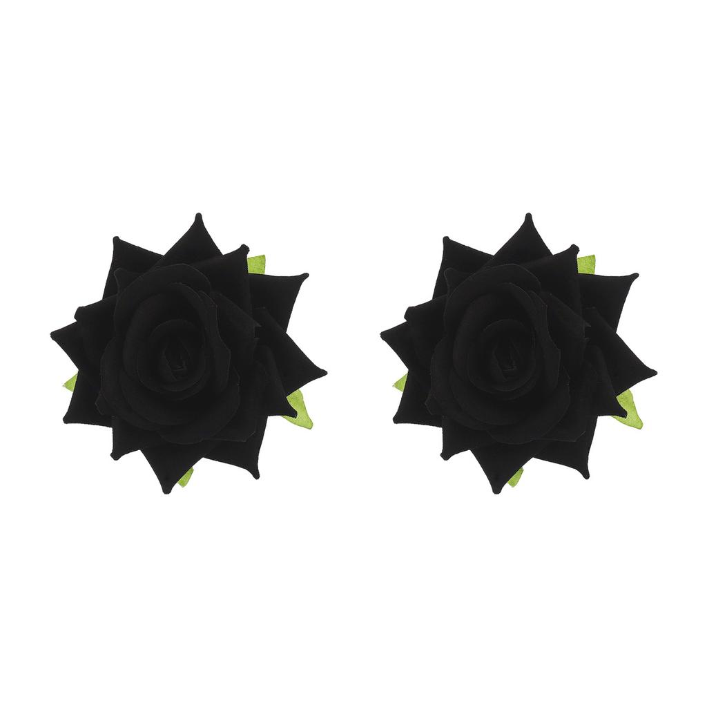 E13845 French Romantic Fabric Rose Earrings, Summer Elegant Sweet Floral Stud Earrings for Women