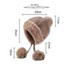 Cashmere Thick Knitted Hat Women's Warm Three-Ball Pullover Cap Outdoor Cold-Proof Ear Protection Plush Cap