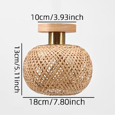 Retro Led Bamboo Woven Ceiling Lamp Corridor Aisle Living Room Ceiling Light E27 Woven Lamps Decorative Fixtures