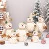 Christmas Plush Snowman Figurine With Foam And Fabric For Holiday Decor