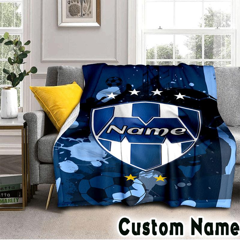 Custom Name Team Spirit Unity Monterrey Throws Blanket Flannel Blankets for Couch Bed Gifts for Men Women Picnic Blanket Christmas Fan Gifts