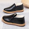 2024 Winter Wool Warm Waterproof and Non-slip Middle-aged Dad Shoes Comfortable One-pedal Cotton Shoes Leather Work Shoes