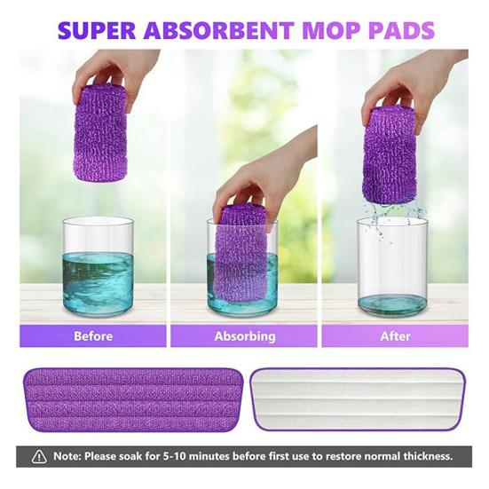 1/4Pcs Mop Pad Efficient Performance Wet/Dry Cleaning Trawl Pads Pet