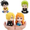 9,5cm Anime Figur Aufschauend Luffy/Zoro Action Version Kawaii Nami/Sanji Figuren Sammlung Modell Spielzeug ONE PIECE Q PVC Beweglich Gelenkig Maßstab