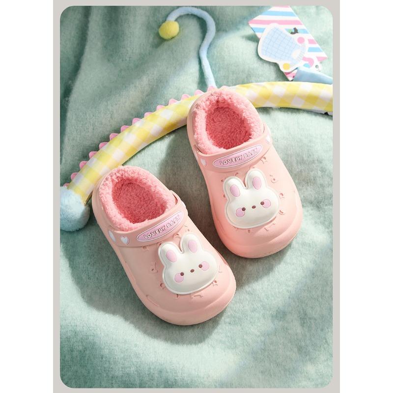 Children's Cotton Shoes Autumn and Winter Warm Cashmere Waterproof Infants 4-6 Years Old Non-slip Baby Woolen Cotton Mop