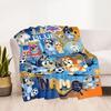 Bluey's Adventure World Customize Your Name Blanket Throw Personalized Blanket Warmthful Decor for Bed Living Room Bedding Chair Four Seasons Universa