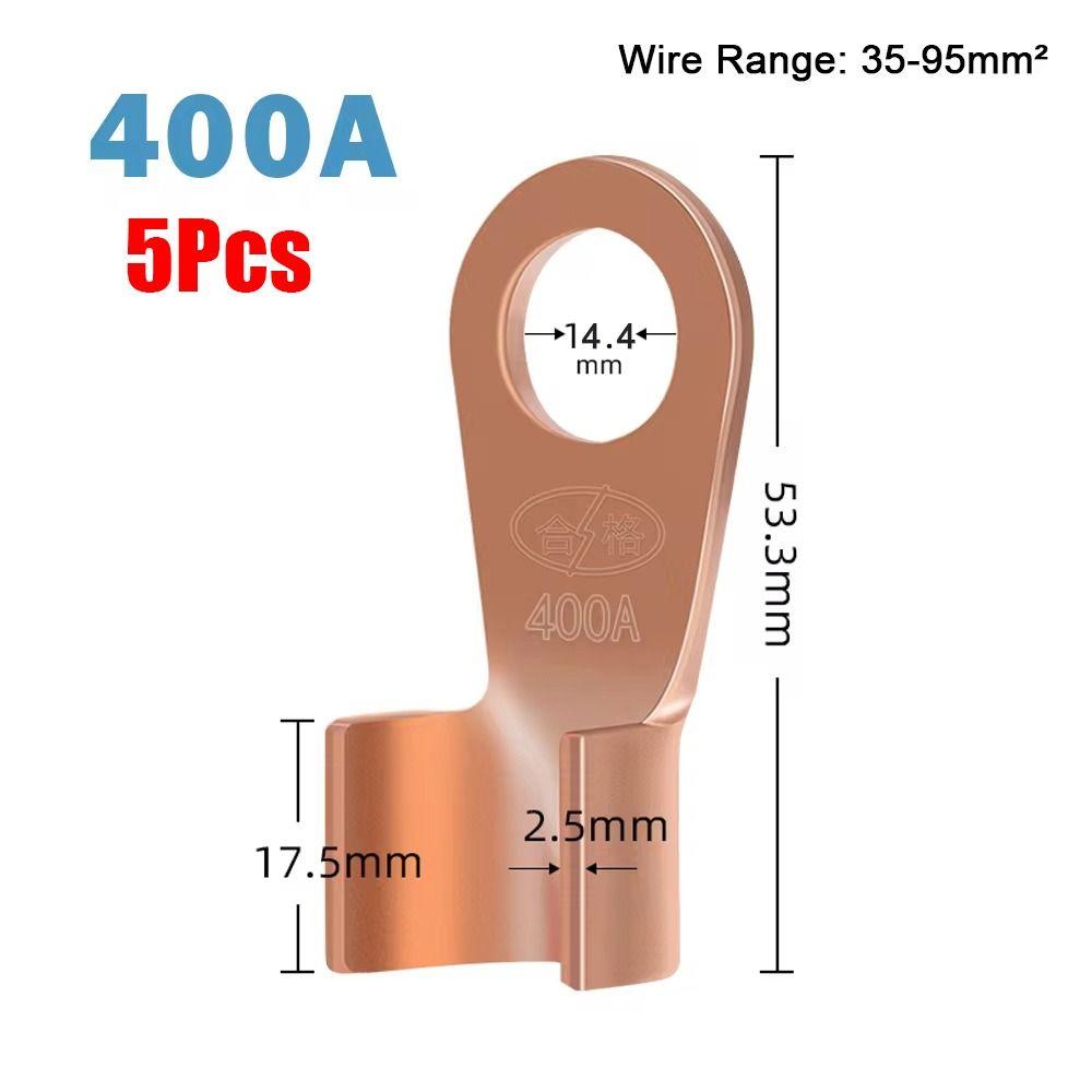 5/10Pcs OT Type OT Wire Nose Terminal Crimp Copper 10A-400A OT Cable Connector Kit 1.5-16mm2 Bolt Hole OT Lugs Ring Crimp