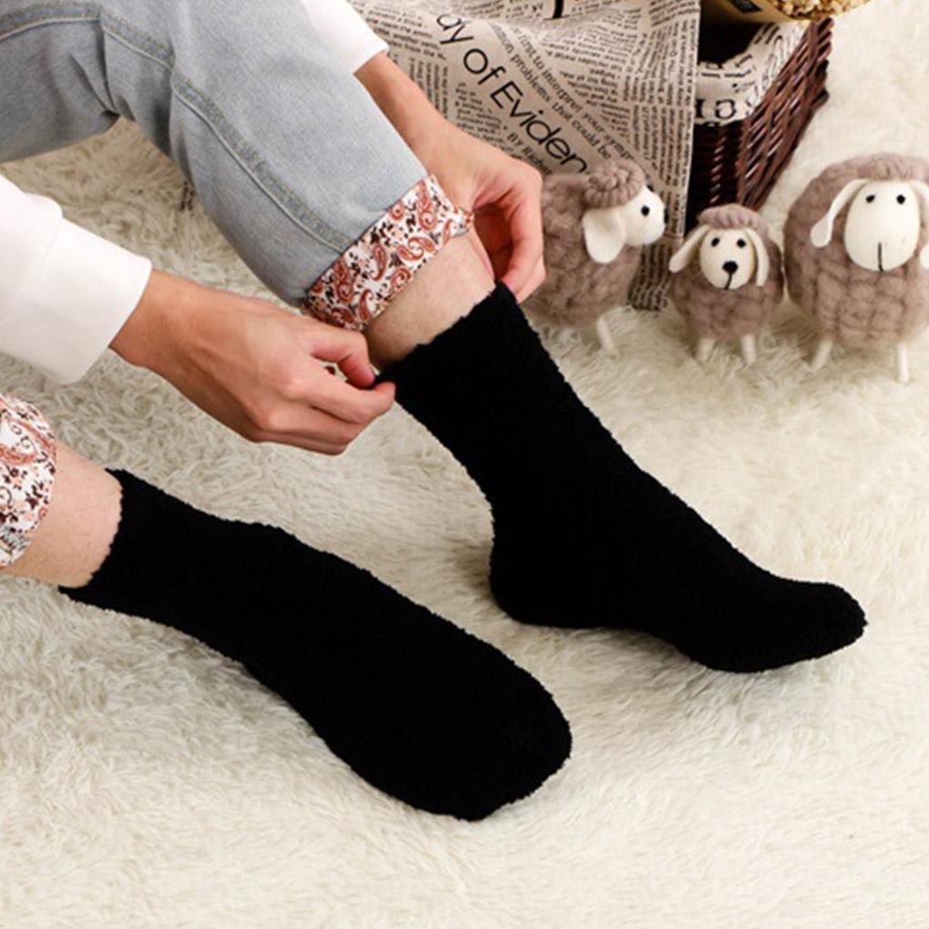 Women Socks Soft Coral Velvet Plush Thicken Floor Bed Sock For Autumn Winter Solid Color Warm Lady Socks