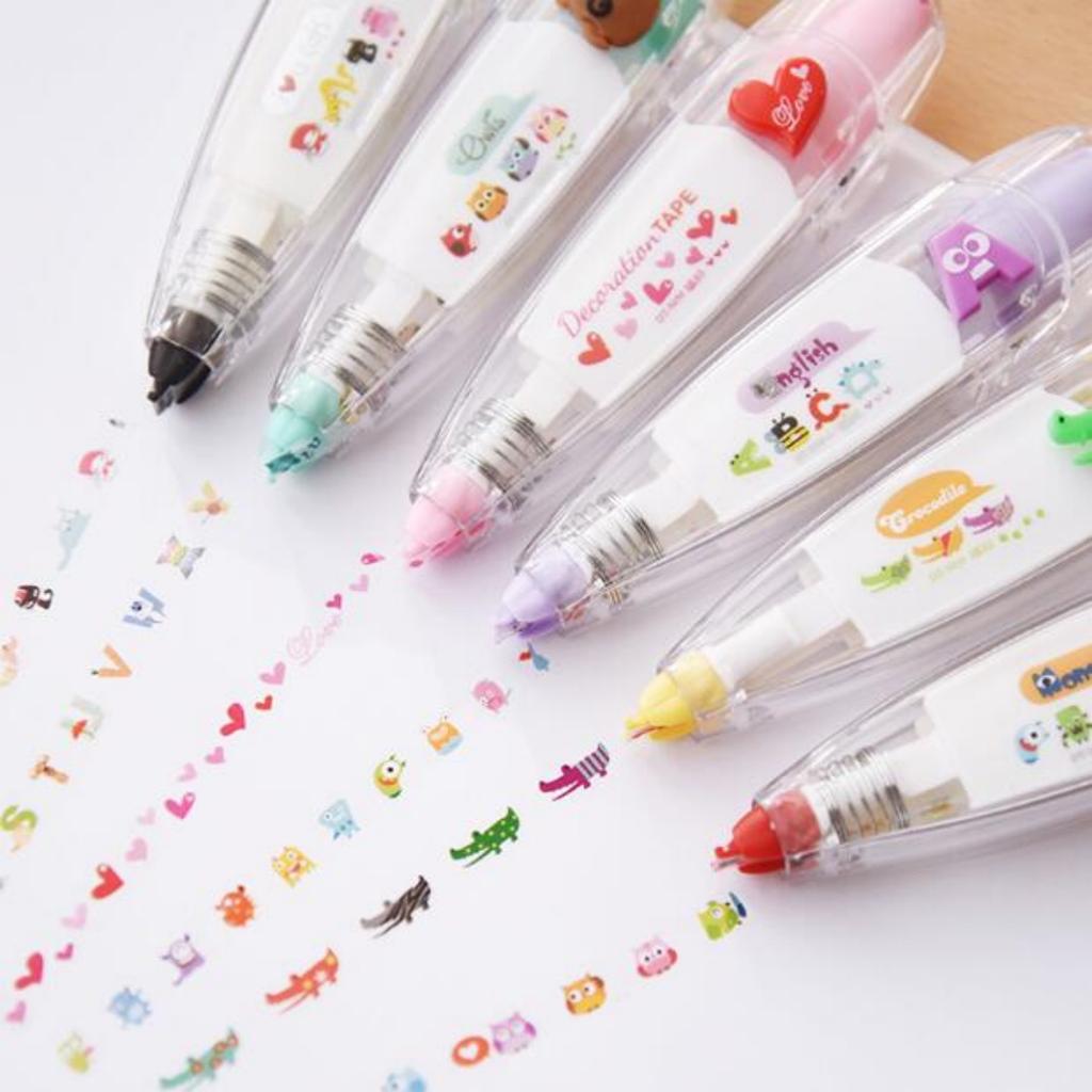 New Arrivals: 6 Pieces (random Pattern/style) Cute Animal Push-type Correction Tape, Correction Fluid, Diary Notebook, Stationery, School Supplies