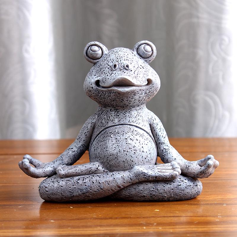 Zenový pes Buddha Meditační socha - Jógový pes v modlitební pozici pro dekoraci zenové zahrady
