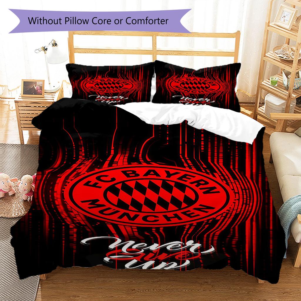 FCB logo Pattern Bedding Quilt Set Quilt Cover Pillowcase Home Decoration Birthday Gift (1 * duvet cover + 2 * pillowcase, without core)