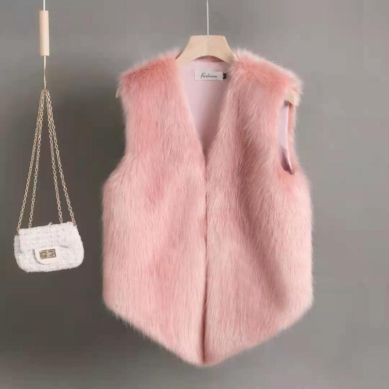 Autumn and winter new fur vest women's short imitation Rex rabbit hair vest slim and thin fur vest vest