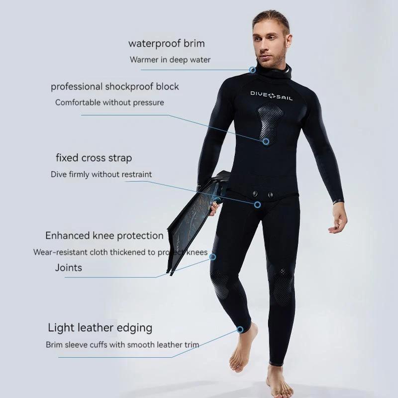 Diving Suit 357MM Free Diving Outdoor Neoprene Hunting Fishing Suit CR Split Warm Deep Snorkeling Wetsuit Suit