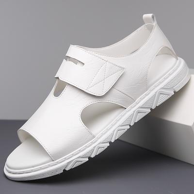 Summer New 2025 Casual Beach Shoes Breathable Trend Roman Leather Shoes Fashionable Comfortable Men Shoes Breathable Sandals