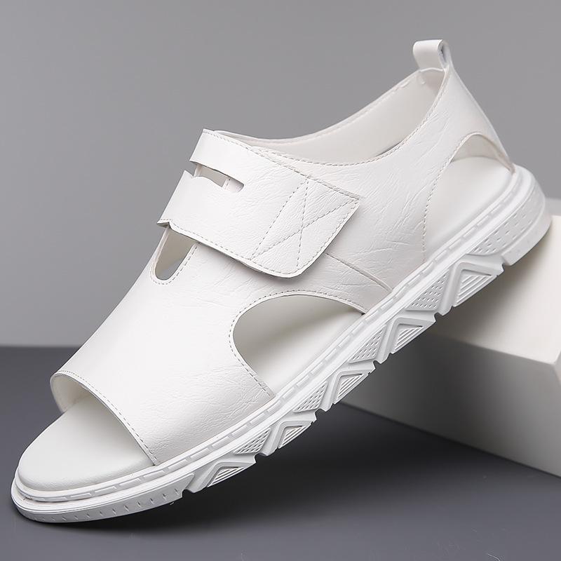 Fashion Summer New 2025 Casual Beach Shoes Breathable Trend Roman Leather Shoes Fashionable Comfortable Men Shoes Breathable Sandals