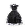 Abito da principessa della famiglia Addams vestito cosplay Mercoledì spettacolo di Halloween vestito nero costume cosplay