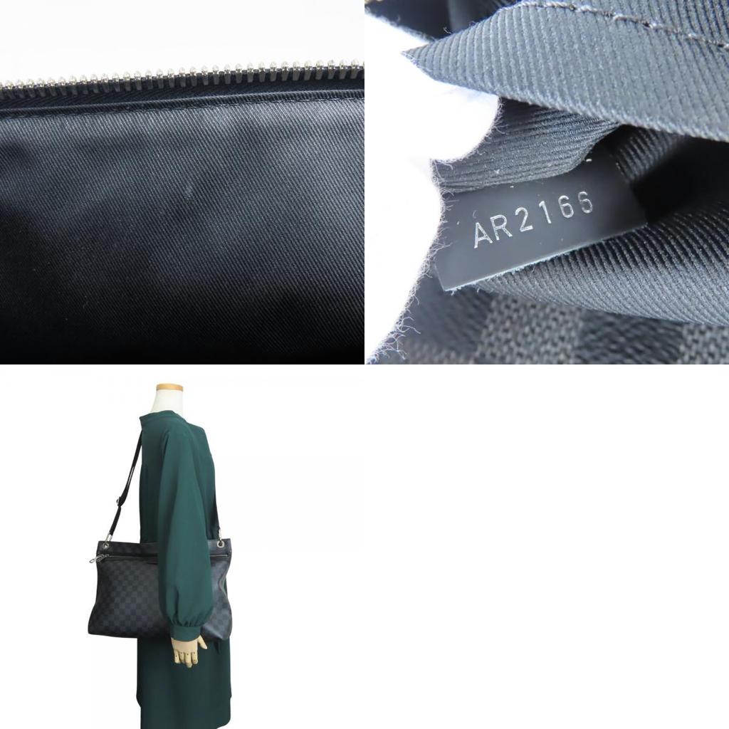 Used LOUIS VUITTON Shoulder Bag Hunter N41656 Damier Grafitte/leather black gray Messenger