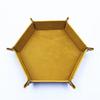 Hexagonal Flannel Dice Tray Foldable Storage Box PU Game Tray Desktop Storage Box Jewelry Tray