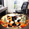 1pc Autumn Cat Office Round Area Rug,  Mat Suitable ForOffice, Under Office Chairs Bedroom Living Room Home Decor, Room Deco
