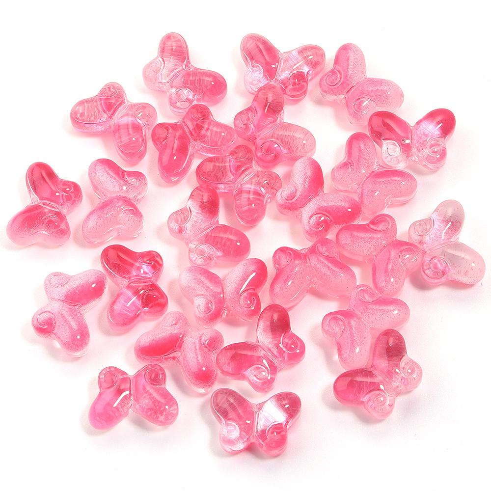 50pcs 10x15mm Glazed Lampwork Beads Colored Butterfly Shape Loose Glass Bead For Jewelry Making DIY Earring Necklace Accessories