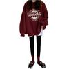 Letter Print Hoodie For Women With Thick Polyester Fabric Casual Fall Winter Fashion