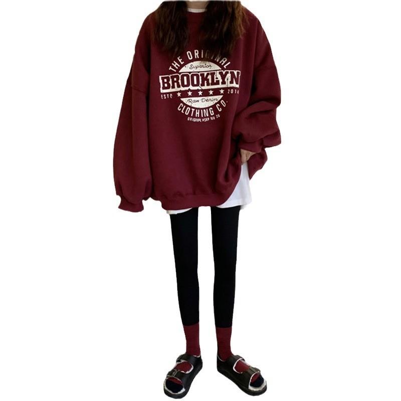 Letter Print Hoodie For Women With Thick Polyester Fabric Casual Fall Winter Fashion
