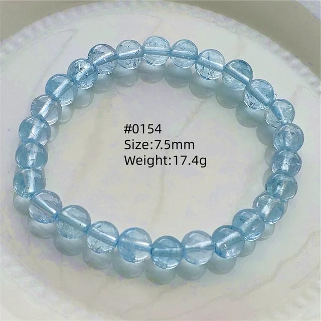 Natürlicher Blauer Topas Klare Runde Perlen Trendiges Unisex Armband Schmuck Party Geschenk 7mm 8mm AAAAAA