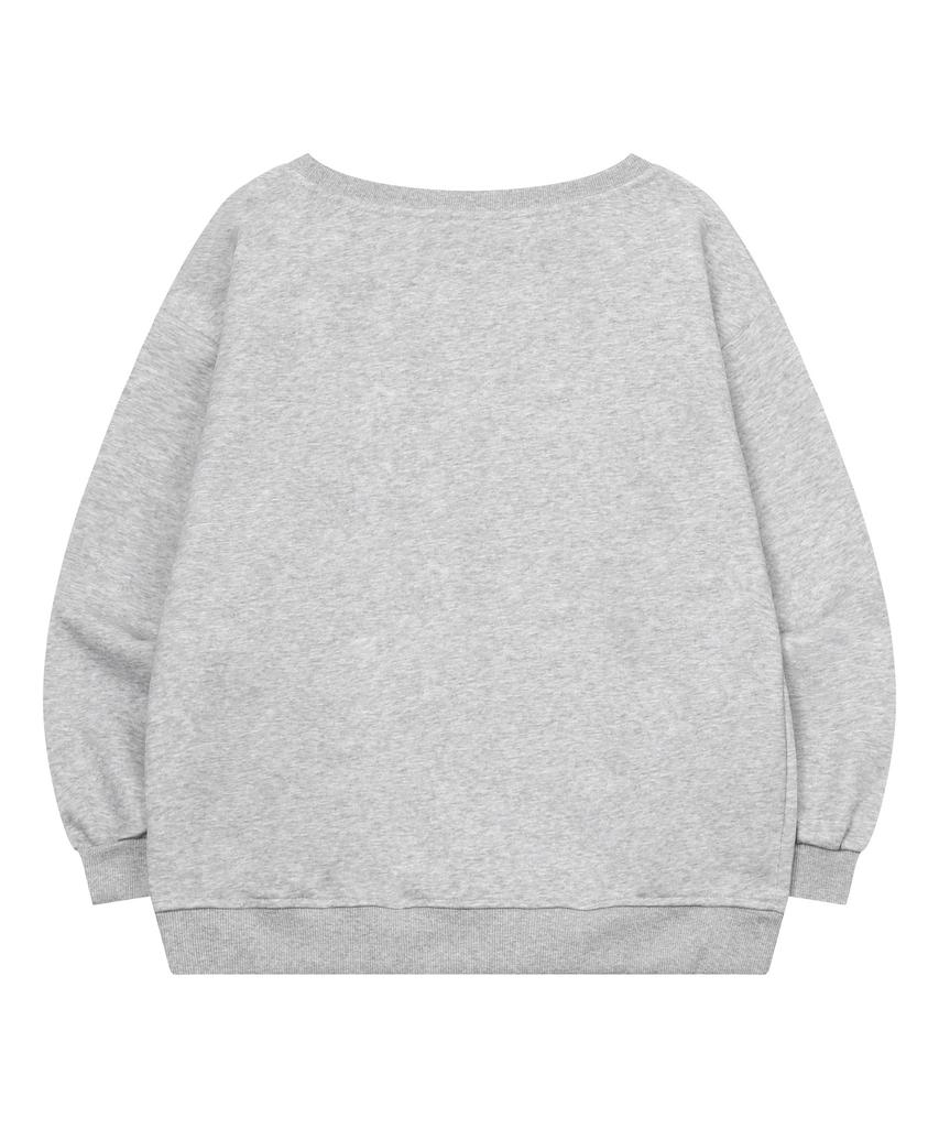 MUCENT Moa Dot Heart Logo One-Shoulder Sweatshirt (2 Colors)