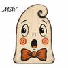 Reusable Wood Holiday Ornaments Halloween Tiered Tray Decorations, Wooden Tabletop Ornaments, Vintage Centerpiece Cute Ghost And Pumpkin Figures