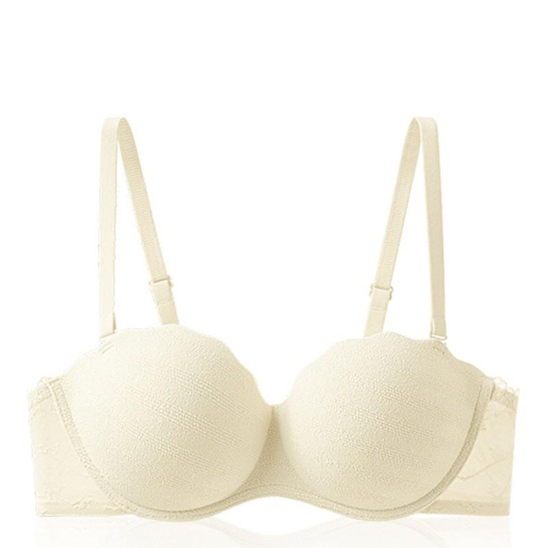 Strapless French Lace Bralette Push Up Small Bust No Wire Lingerie Set