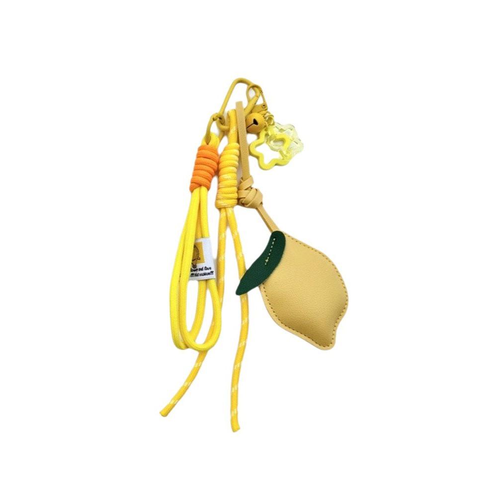 Star Lemon Keychain Nylon Bag Pendant Lovely PU Leather Hanger Bag Ornament Style A