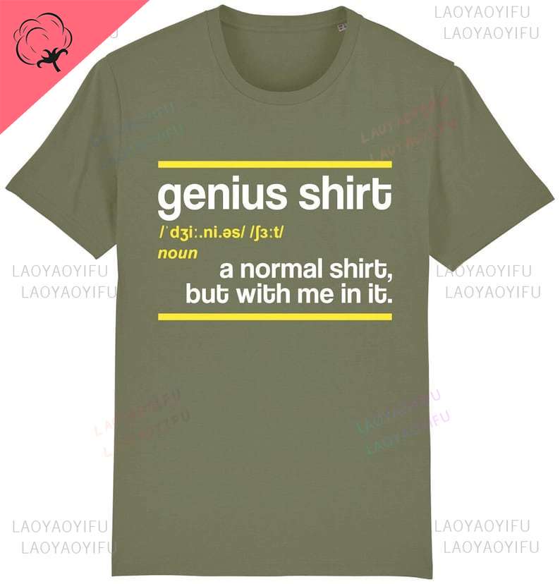 Genius Definition Printed Tshirt Joke Funny Smart Clever Novelty Nerd Geek Gift Idea Streetwear New Arrival Oneck Casual Tee
