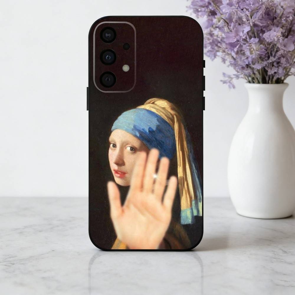 

P-Painting A-Art V-Vermeer G-Girl Phone Case For Samsung Galaxy A73,A72,A71,A70,A53,A52,A51,Soft Silicone Black Cover Samsung a21