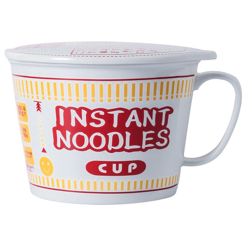 Japońska Ceramiczna Miska na Makaron i Pudełko na Lunch z Pokrywką - Naczynia Domowe i Stołówkowe