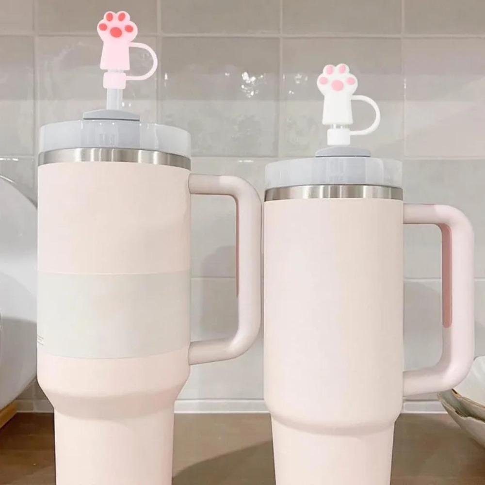Dust-Proof Cat Paw Straw Cover Spill-Proof Straw Stopper Cute Straw Tip  Tumbler