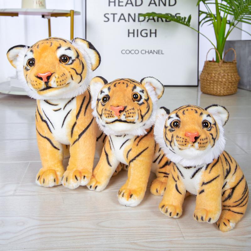 23/30/38cm Real Life Plush Tiger Doll Toys For Children Cute Stuffed Animals Toy Present Good Quality Standing Decoration Gift