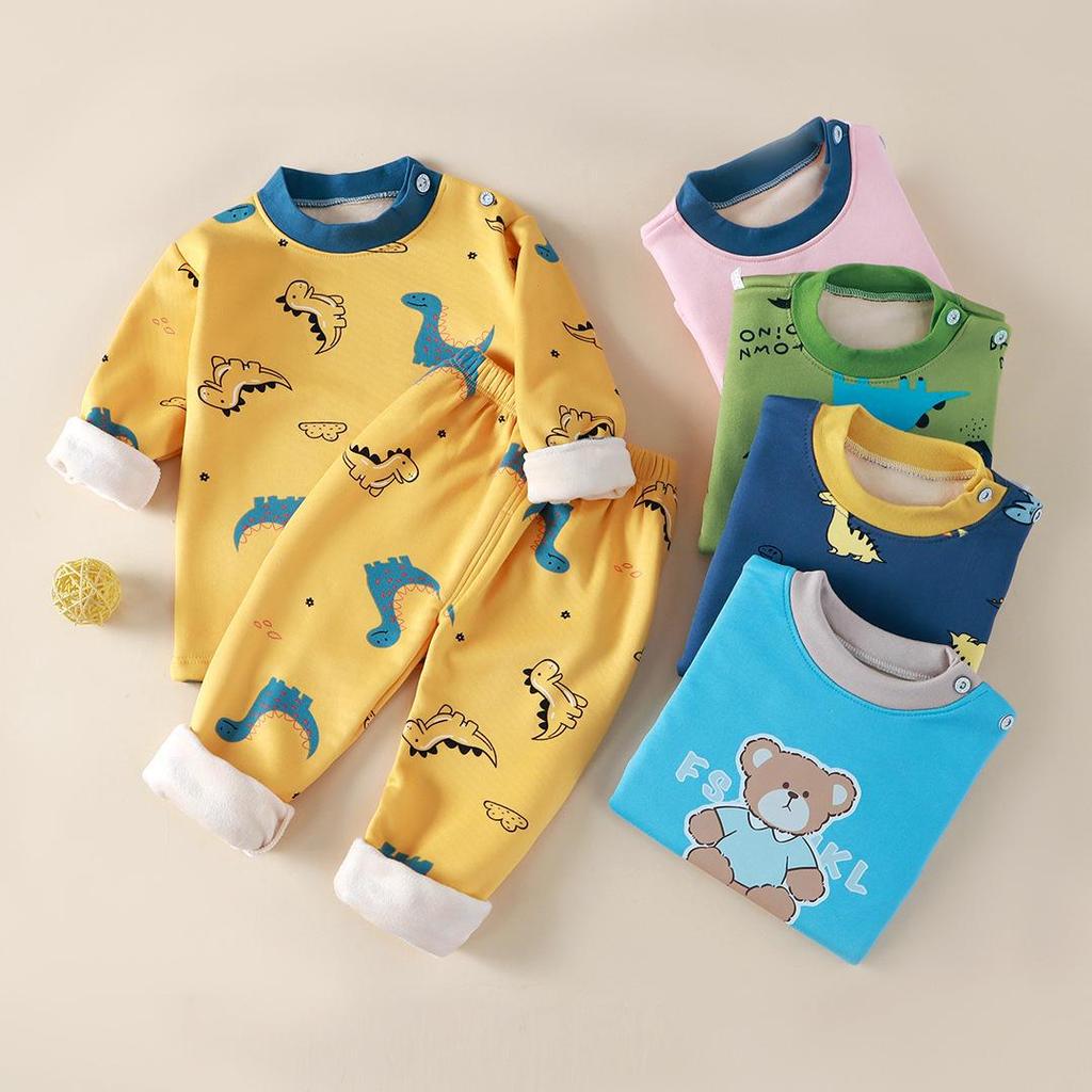 Kinder Fleece-gefüttertes Thermo-Unterwäsche-Set für Jungen & Mädchen - Gemütliche Herbstkleidung