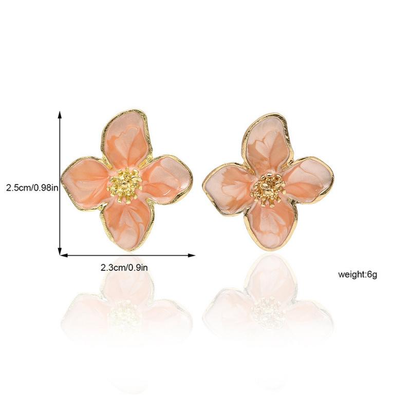 Elegante Blumenstecker für Damen, Trendiger Emaille-Blumenschmuck,Minimalistische Blütenblatt-Ohrstecker in Goldton,Hochzeitsparty Tägliches Tragen