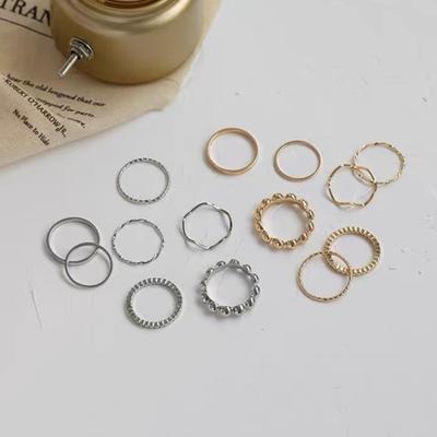 8Pcs Rings Geometric Decorate Accessory Trendy Minimalist Index Finger Rings Jewelry Accessory
