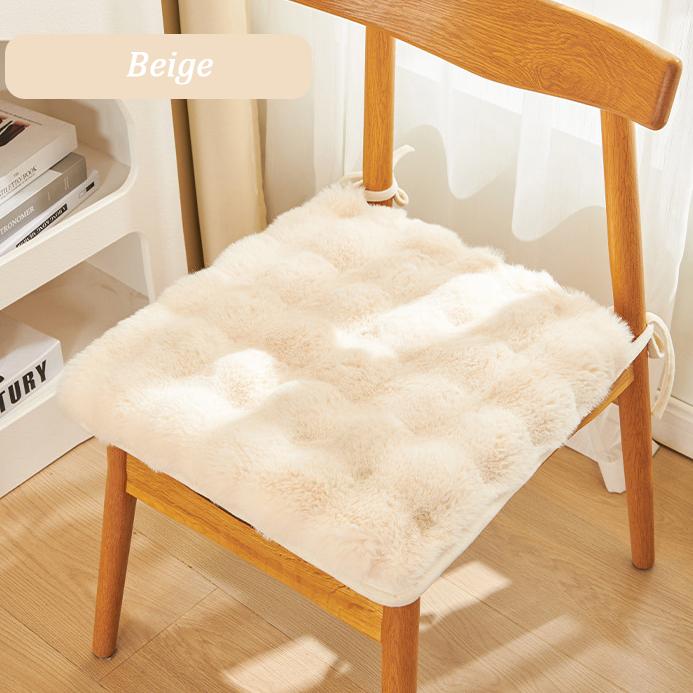 Плюшевая теплая подушка с кроликом, зимняя подушка для стула, офисная обеденная подушка для стула, подушка для стула, бытовая подушка 40*40cm бежевый