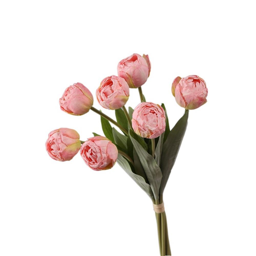 7 Köpfe Künstliche Tulpenzweige Echte Haptik Realistische Seidentulpenblume Handgefertigt Kunstblumen Hochzeitsfeier Dekor