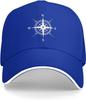 Nautical Compass Print Baseball Cap Polyester Adjustable Sun Protection Casual Sports Hat for Adults