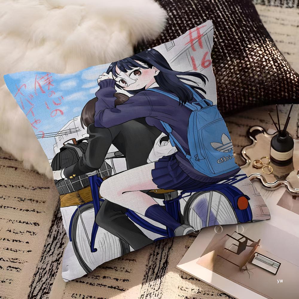 

Anime The Dangers in My Heart Pillow Case Cushion Cover Car Throw Pillow Case For Sofa Car Christmas Gift 40x40cm 45x45cm 30x30 cm