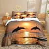 Dolphin Series 3D Digital Printing Three-Piece Bedding Kit Bed Sheet Quilt Cover