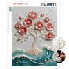Pearl Painting Set 5D Pearl Mosaic Art Style Blooming Flower Tree Ocean Wave Home Wall Decoration.