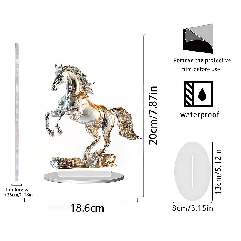 

Hot Sale The New Cross-border White Horse Acrylic Ornament Is Suitable As A Home Decorati