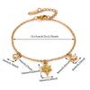 Vintage Colorful Flower Pendant Tassel Bracelet For Women Stainless Steel Chain Waterproof CZ Heart Star Bracelets Summer Gift