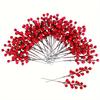 10/20pcs Chritsmas Decoration Red Berry Branches Cherry Stamen Garden Home Decor Xmas New Year Gifts Wedding Flowers Accessories